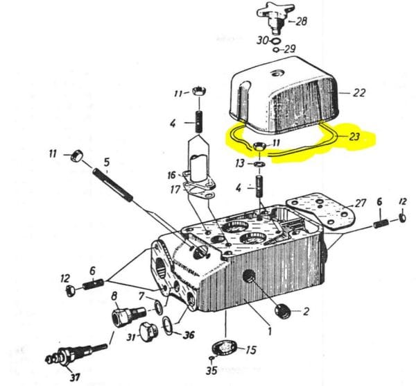 Junta tampa válvula cabeçote motor MWM KD12 KD112 D222 - Image 2