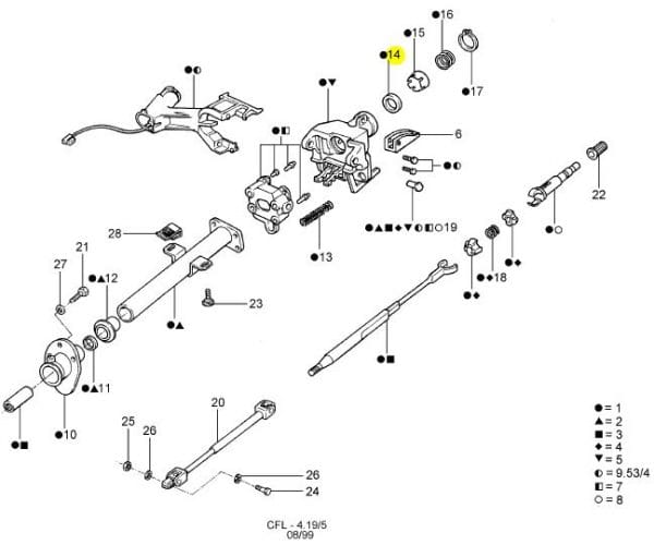 Anel coluna direção Ford F1000 Versailles Royale Original BF5T/3D686/A - Image 3