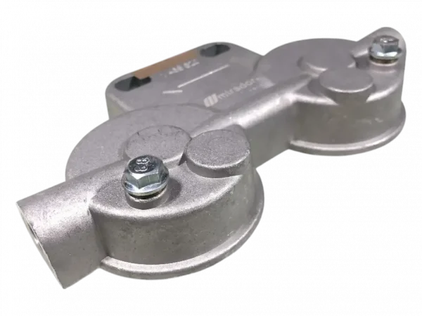 Cabeçote suporte filtro combustível duplo Valmet Valtra A550 A650 A750 Massey Ferguson central 16x1,5 lateral 14x1,5