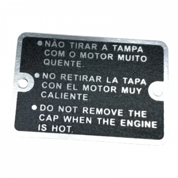 Plaqueta instrução tampa radiador motor yanmar