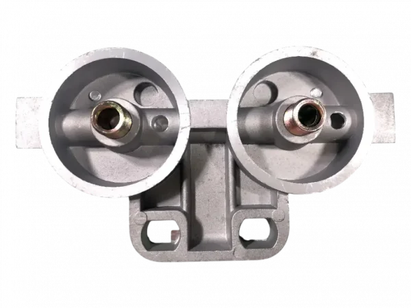 Cabeçote suporte filtro combustível duplo Valmet Valtra A550 A650 A750 Massey Ferguson central 16x1,5 lateral 14x1,5 - Image 2