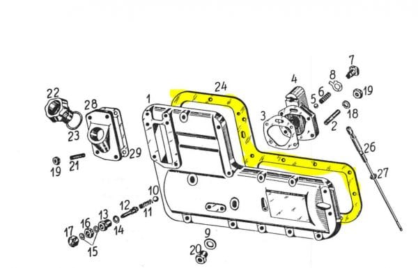 Junta tampa lateral motor MWM KD12 KD112 D222 3c - Image 2